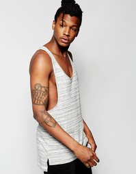 Длинная майка со спинкой-борцовкой ASOS - Серый