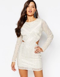 Платье мини с вырезами на талии Missguided Premium - Кремовый