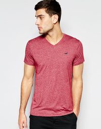 Футболка зауженного кроя с v-образным вырезом Hollister - Burgundy