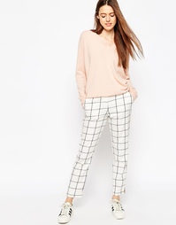 Брюки слим в клетку ASOS