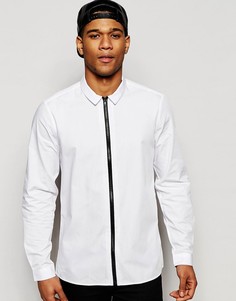 Белая рубашка на молнии классического кроя ASOS - Белый