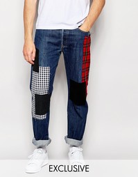 Джинсы с нашивками Reclaimed Vintage Levis 501 - Темно-выбеленный