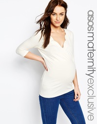 Топ для кормящих мам с запахом и фигурной отделкой ASOS Maternity