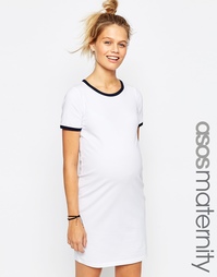 Облегающее платье-футболка для беременных с кантиком ASOS Maternity
