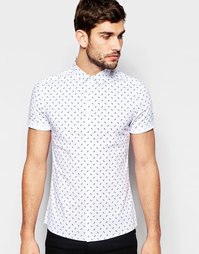 Зауженная белая рубашка с принтом ASOS - Белый