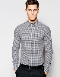 Облегающая рубашка в клеточку ASOS - Черный
