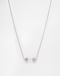 Короткое ожерелье с камнем в оправе ASOS - Серебряный