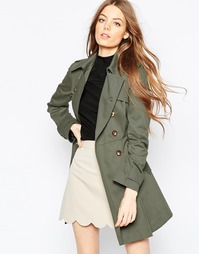 Короткий приталенный макинтош ASOS - Хаки