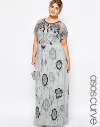 Декорированное платье макси ASOS CURVE Hero - Серый