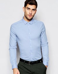 Облегающая рубашка с длинными рукавами ASOS - Синий