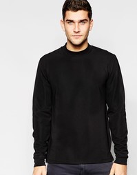 Черный фактурный свитшот с высокой горловиной ASOS - Черный