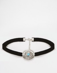 Ожерелье из искусственной замши в стиле вестерн ASOS Choker - Черный
