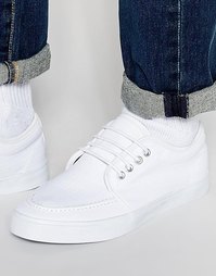 Белые кеды со шнуровкой и декоративной строчкой на носке ASOS - Белый