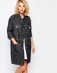 Удлиненное пальто в полоску из сердечек Carhartt Chore