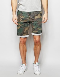 Шорты слим с камуфляжным принтом ASOS - Хаки