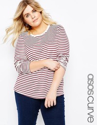 Лонгслив в фактурную полоску ASOS CURVE