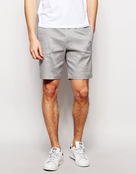Строгие льняные шорты узкого кроя ASOS - Серый