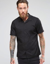 Рубашка с отложным воротником и короткими рукавами ASOS - Черный