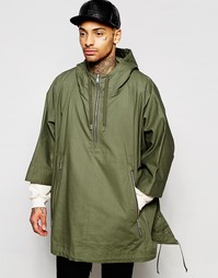 Пончо цвета хаки из ткани рипстоп ASOS - Хаки