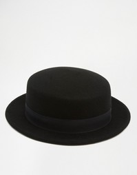 Шляпа с плоским верхом и узкими полями ASOS - Черный
