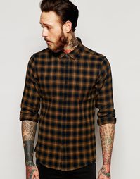Свободная клетчатая рубашка с длинными рукавами ASOS - Синий