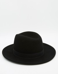 Черная фетровая шляпа с высокой тульей ASOS - Черный