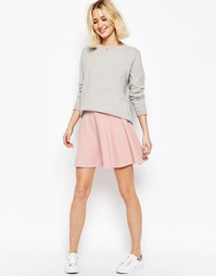 Короткая расклешенная юбка из фактурной ткани ASOS - Blush