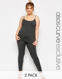 Комплект с топом и леггинсами ASOS CURVE - Угольный