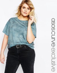 Свободная футболка с принтом тай-дай ASOS CURVE - Мульти