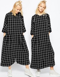 Платье-комбинезон в стиле oversize ASOS WHITE