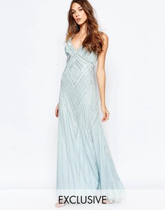 Декорированное платье макси с глубоким вырезом Frock and Frill
