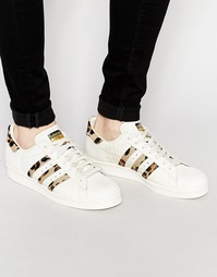 Кроссовки в стиле 80‑х с эффектом ворса пони adidas Originals Supersta