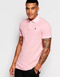 Розовое облегающее поло Abercrombie &amp; Fitch - Розовый
