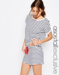 Пижамный комплект с футболкой и шортами в полоску ASOS TALL - Мульти