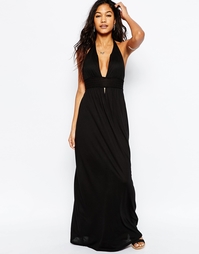 Пляжное платье макси с завязкой на шее ASOS - Черный