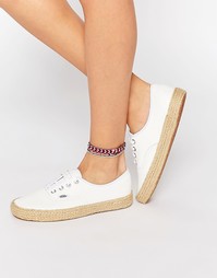 Белые кожаные кроссовки-Эспадрильи Vans Authentic - Классический белый