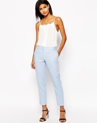 Льняные суженные книзу брюки ASOS - Лавандовый