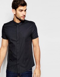 Черная рубашка классического кроя в стиле милитари ASOS - Черный
