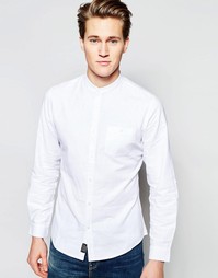 Рубашка в стиле ретро на основе смеси хлопка и льна Threadbare - Белый