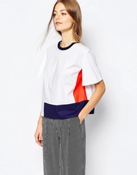 Белый топ колор блок Sportmax Code - 001 oптический белый