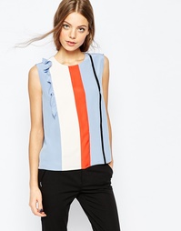 Синий топ без рукавов в стиле колор блок Sportmax Code