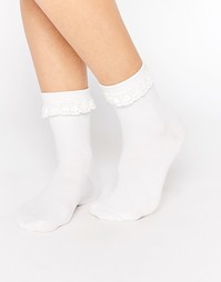 Носки с оборками Monki - Белый