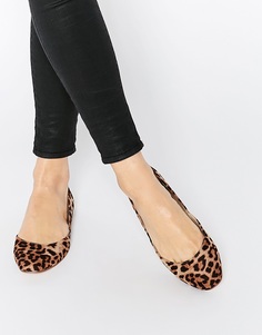 Балетки с квадратным носом ASOS LEONIE - Leopard