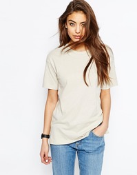 Oversize-футболка из имитирующей лен ткани ASOS - Серый лед