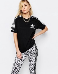 Футболка бойфренда c 3 полосками adidas Originals Adicolour - Черный