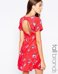 Чайное платье с открытой спинкой Influence Tall - Красный
