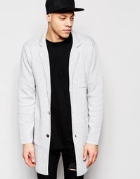 Светло-серая вязаная куртка ASOS - Светло-серый меланж