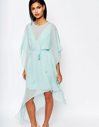 Асимметричное платье мини с оборками BCBGMaxAzria - Aqua