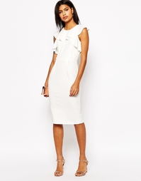 Платье-футляр с оборками ASOS - Слоновая кость