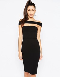 Платье миди с вырезом Missguided - Черный